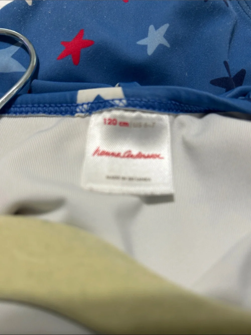 Hanna Andersson Blue One-Piece Swimsuit with Multicolored Stars